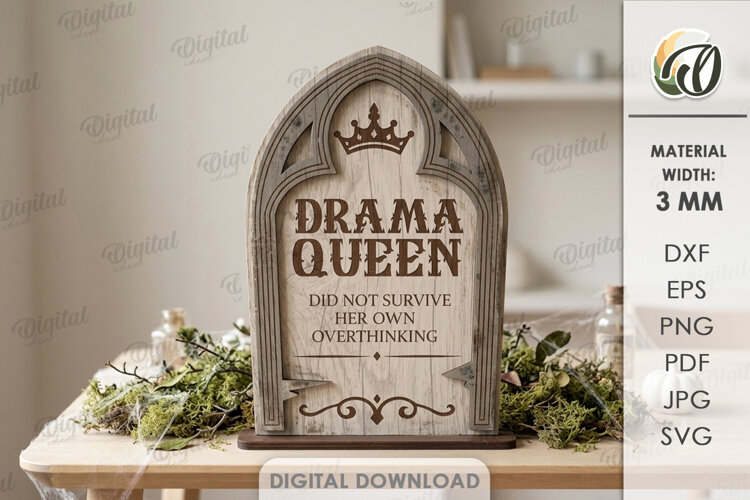 Funny Tombstone Stand Laser Cut. Halloween SVG example image 1