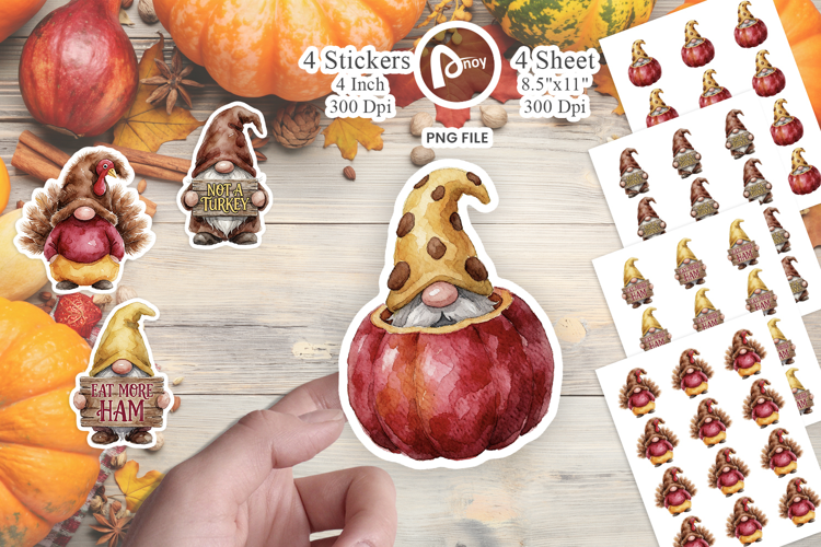 Turkey Disguise Gnomes Sticker