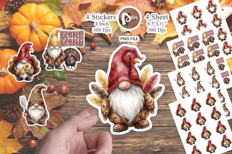 Turkey Disguise Gnomes Sticker