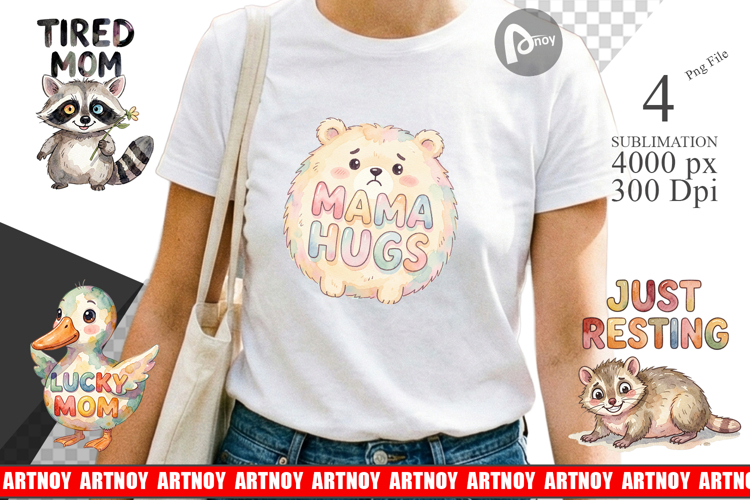 Cute Animal Mom Sublimation