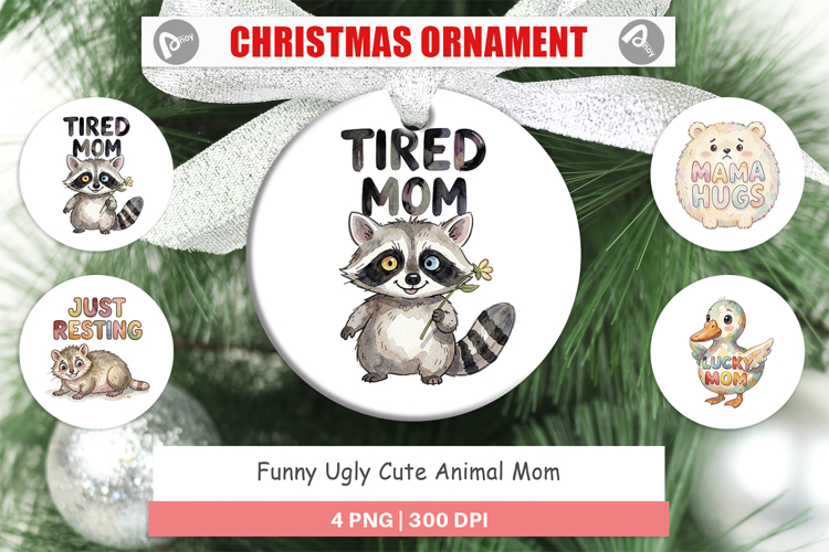 Cute Animal Mom Ornament