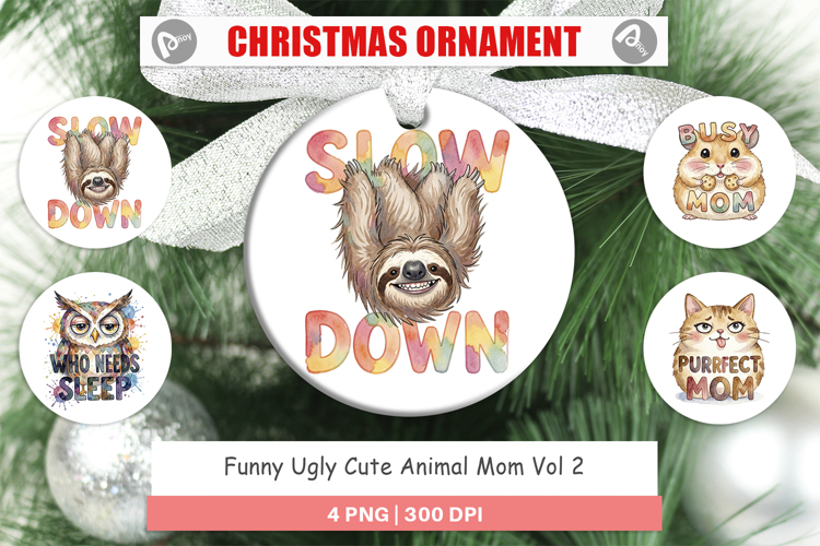 Cute Animal Mom Ornament