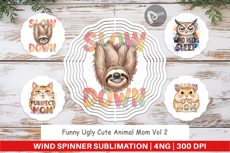 Cute Animal Mom Wind Spinner