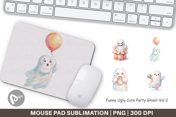 Ugly Cute Party Ghost Mouse Pad