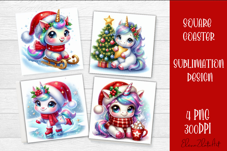 Christmas Unicorn Clipart