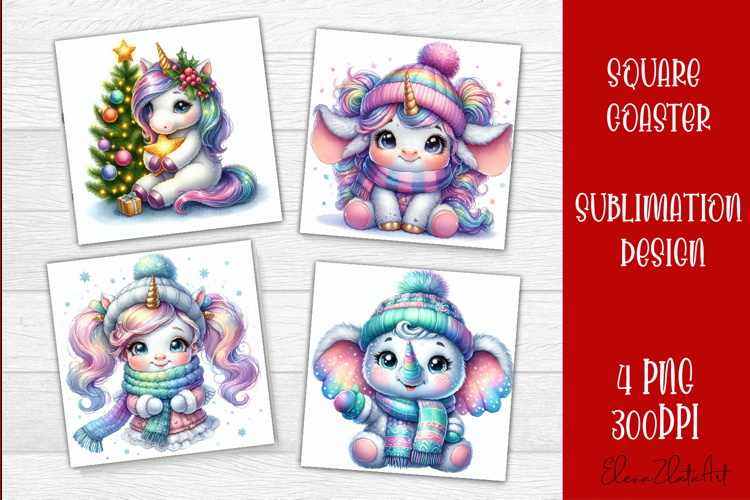 Christmas Unicorn Clipart Image 3