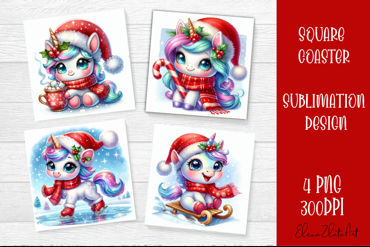 Christmas Unicorn Clipart Image 7