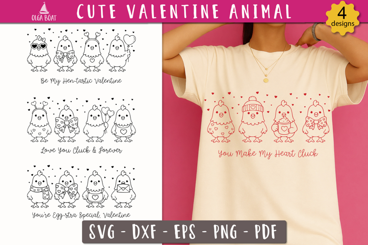 Funny Valentine Chicken SVG Cute Hen t shirt