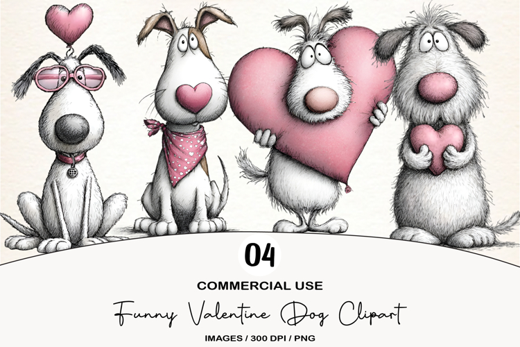 Funny Valentine Dog Clipart