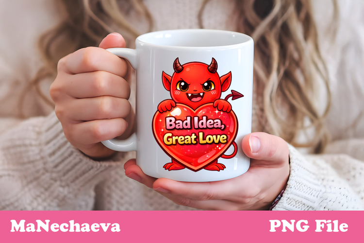 Funny Valentine Mug Sublimation | Devil Heart Love Design