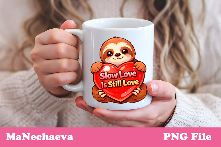 Funny Valentine Mug Sublimation | Sloth Love Quote