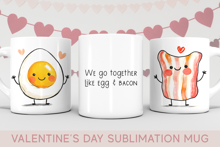Valentines Day Sublimation Mug Wrap, couple mug wrap