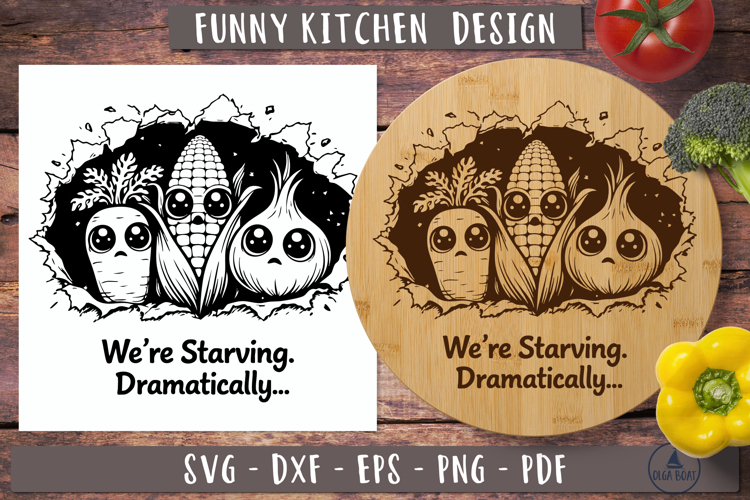 Funny Veggie Kitchen SVG design