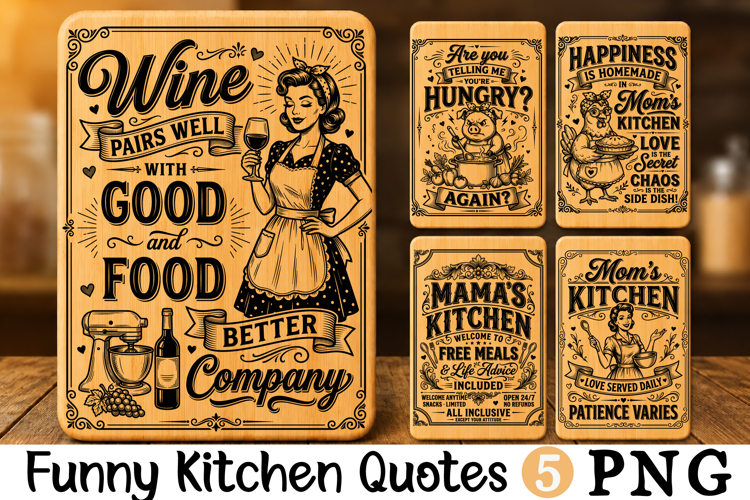 Funny Vintage Kitchen Quotes SVG Cutting Board