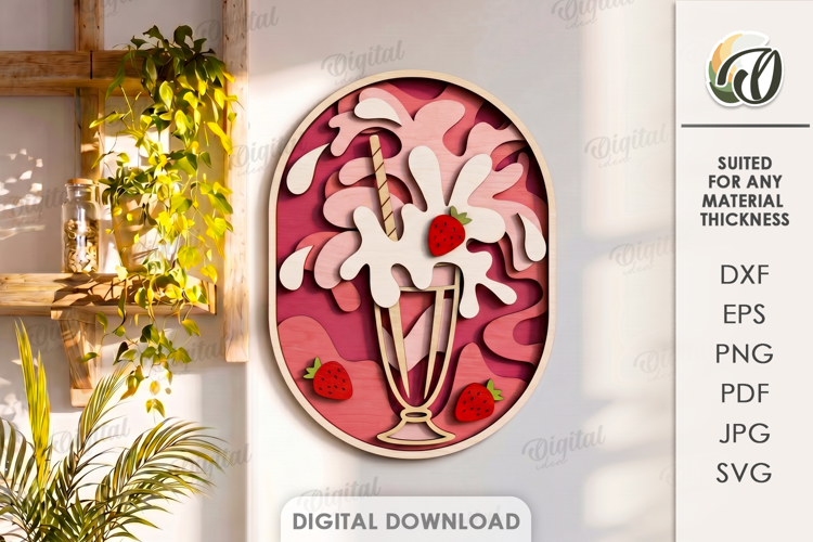 3D Drink Wall Decor Laser Cut. Kitchen Decor SVG