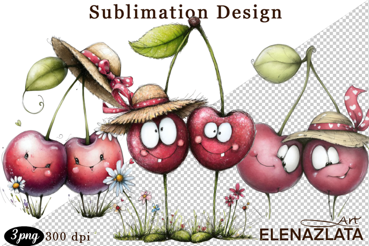 Kawaii Fruit Clipart | Watercolor Food Characters