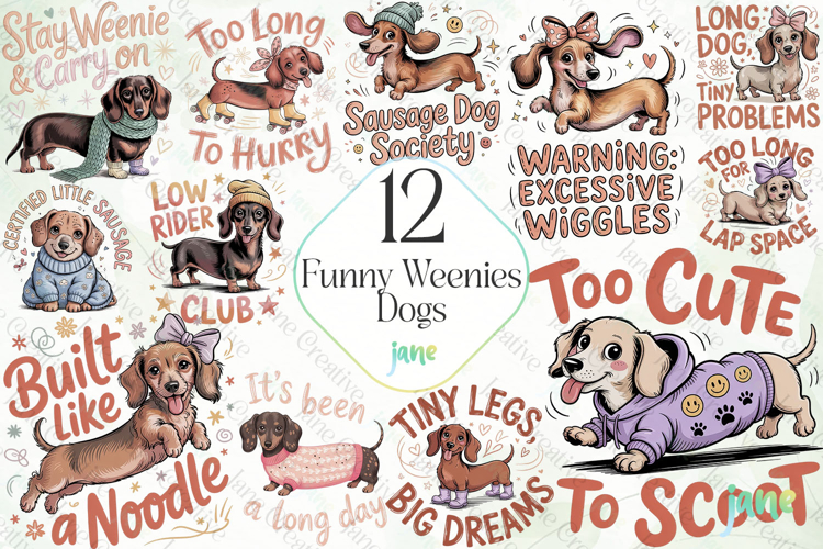 Funny Weenies Dogs Clipart