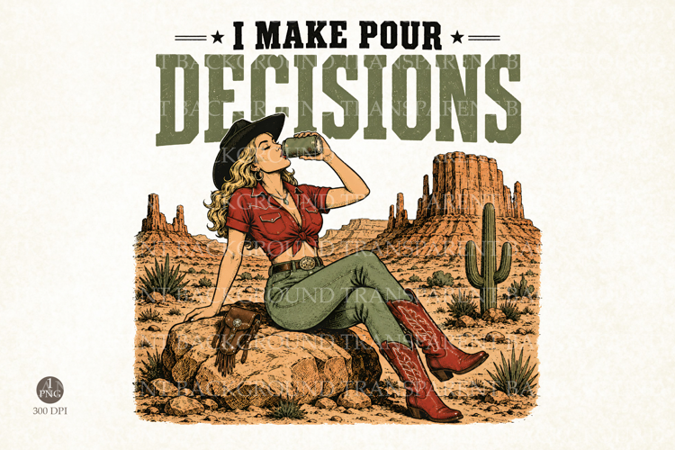 Funny western Design PNG - Vintage cowgirl graphic