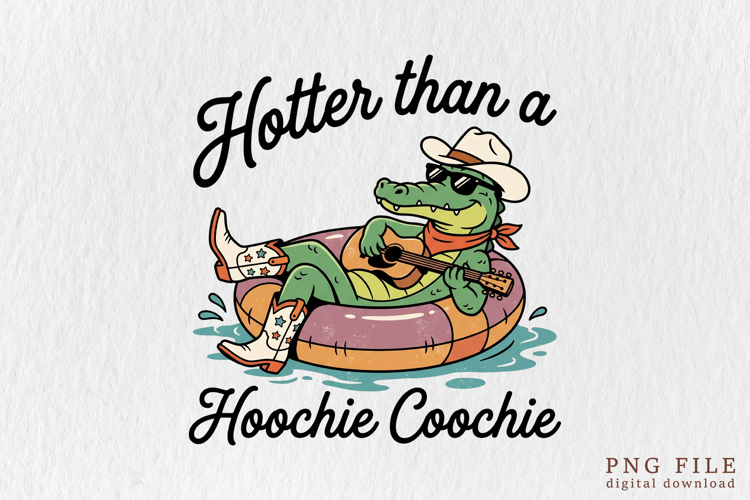 Funny Western Summer Cowboy Gator PNG
