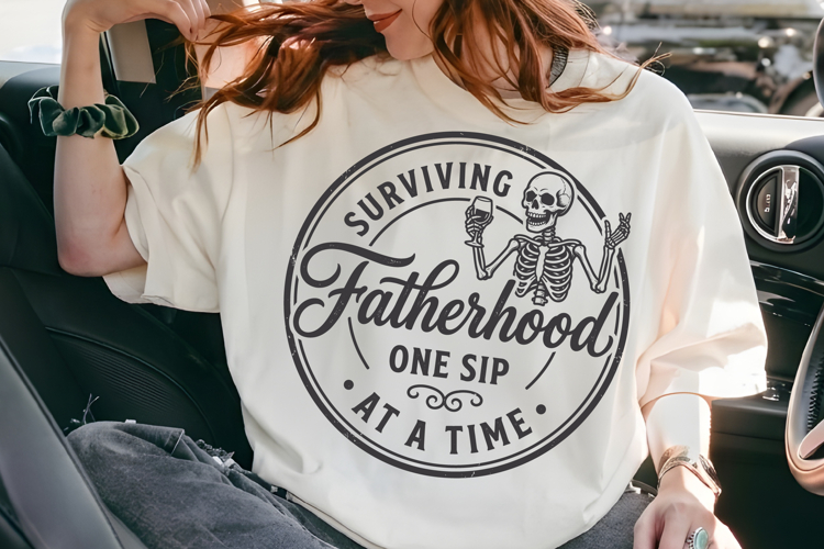 Surviving Fatherhood One Sip At A Time SVG, Funny Wine Dad