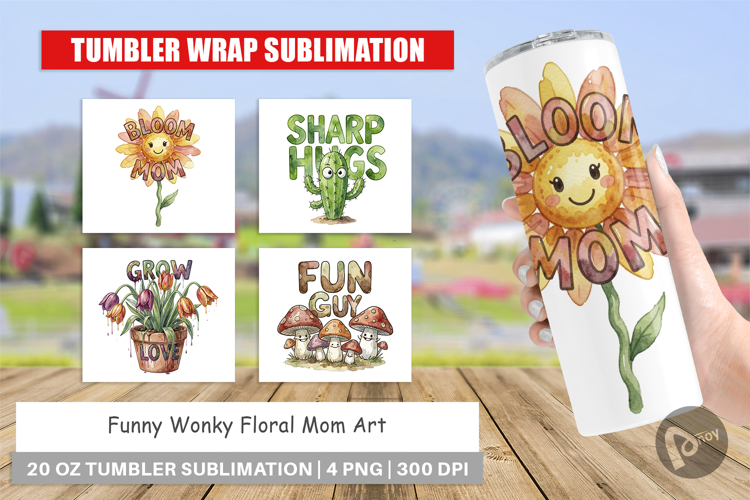 Wonky Floral Mom Tumbler