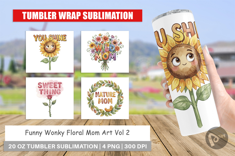 Wonky Floral Mom Tumbler