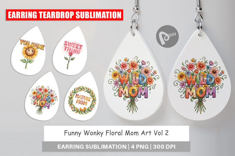 Wonky Floral Mom Earring