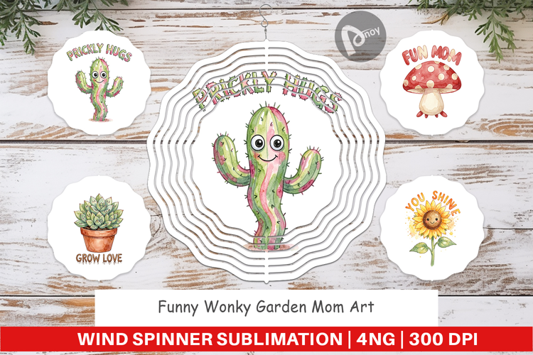 Funny Wonky Garden Mom Wind Spinner