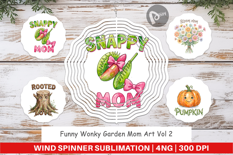 Funny Wonky Garden Mom Wind Spinner