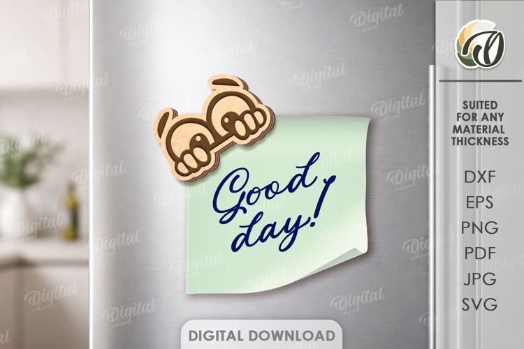 Funny Wooden Magnet Laser Cut. Fridge Magnet SVG