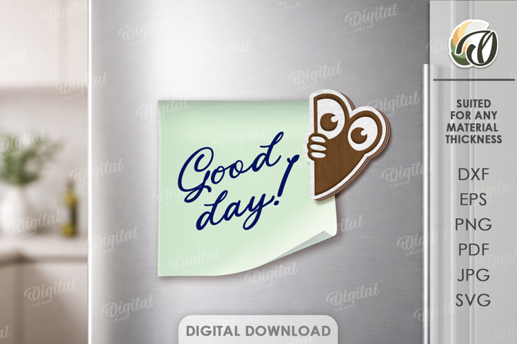Funny Wooden Magnet Laser Cut. Fridge Magnet SVG