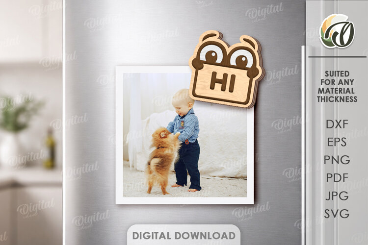 Funny Wooden Magnet Laser Cut. Fridge Magnet SVG example image 1