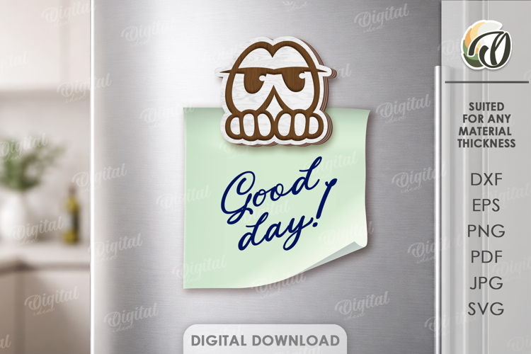 Funny Wooden Magnet Laser Cut. Fridge Magnet SVG