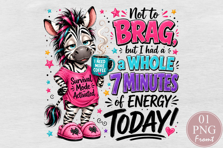 Funny Zebra Coffee Sublimation PNG example image 1
