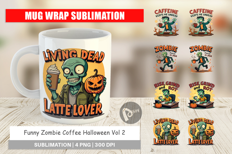 Mug Wrap Halloween Zombie Coffee