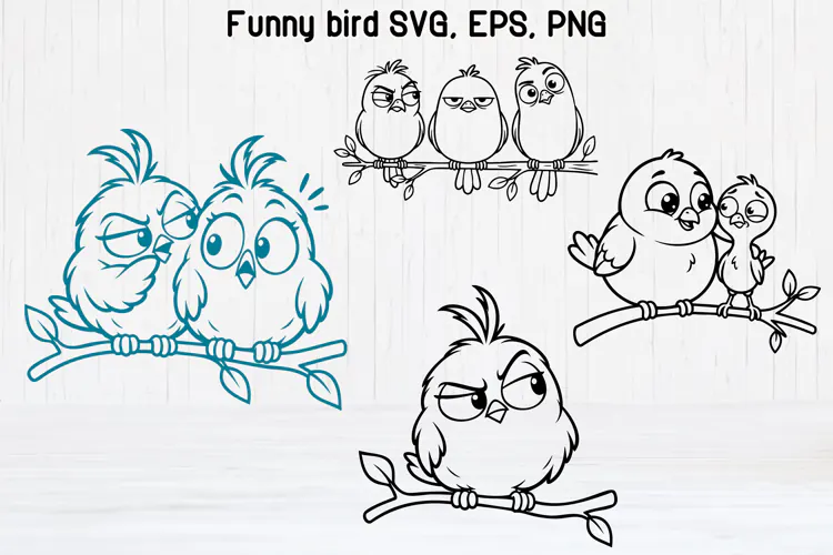 Silly Bird Characters SVG Designs