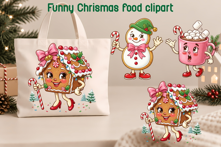 Cute Christmas Food Clipart | Holiday Treats PNG