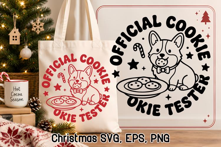 Official Cookie Tester Corgi Christmas SVG