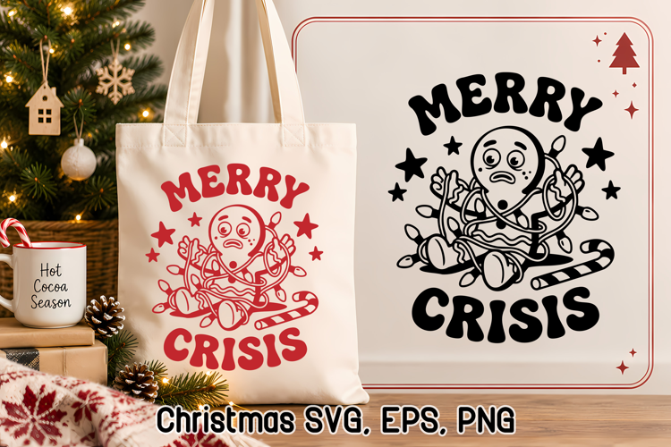 Merry Crisis Funny Gingerbread Christmas SVG