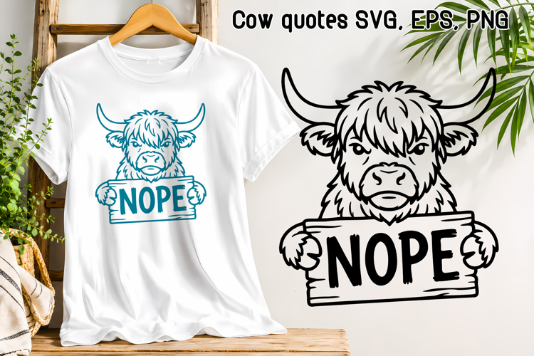 Sarcastic quotes highland cow SVG | Farm animal SVG