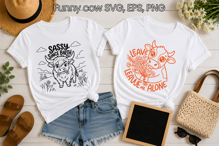 Sarcastic highland cow SVG DEsign | Funny Farm Cow SVG