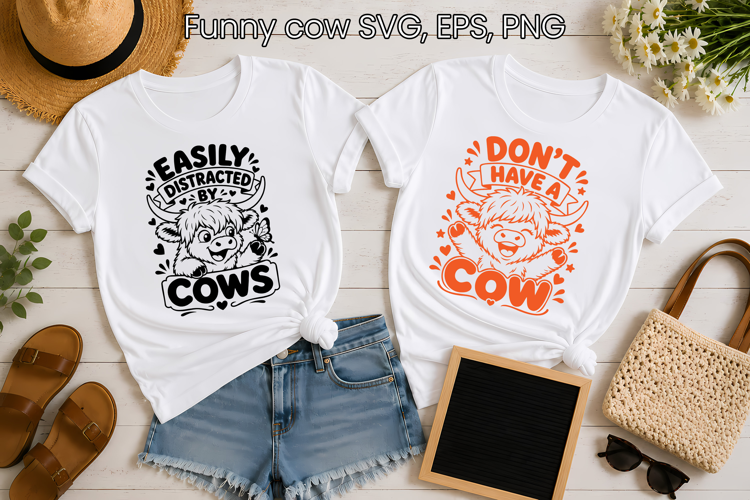 Funny highland cow SVG Design | Funny Cow SVG