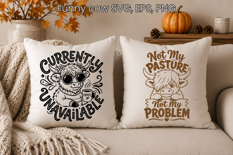 Funny highland cow SVG Design | Funny Cow Silhouette SVG