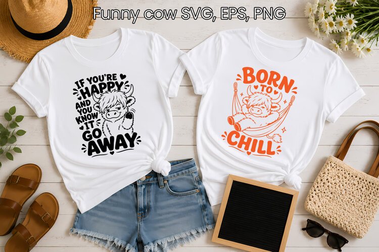 Funny cow SVG Design | Funny Farmhouse SVG example image 1