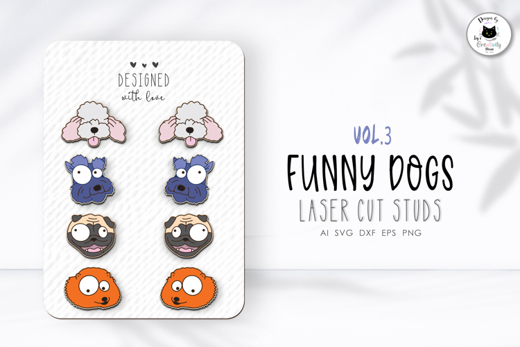 Funny Dog Earrings Vol.3 | Dog Studs Laser Cut