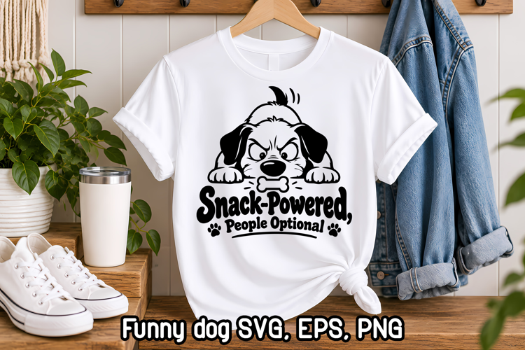 Snack Powered People Optional Funny Dog SVG