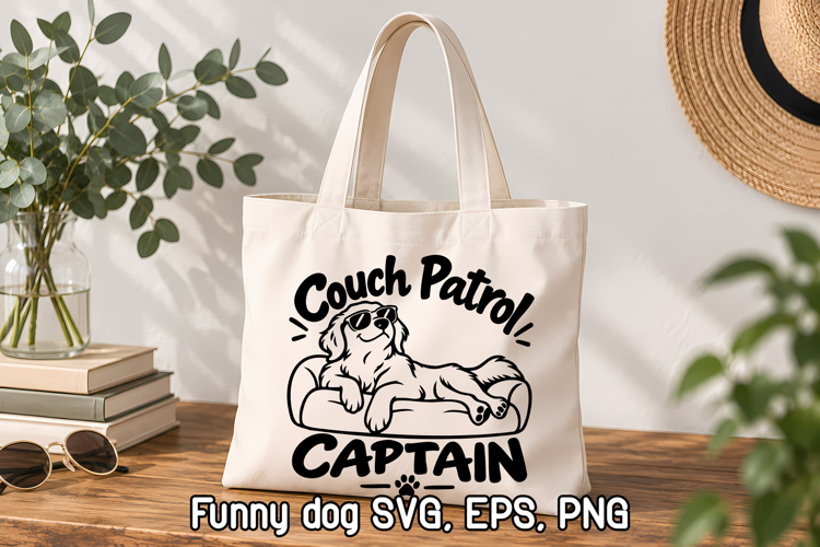 Couch Patrol Captain Funny Dog SVG