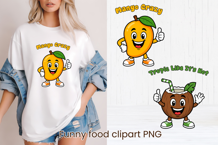 Funny food and fruit character clipart PNG design