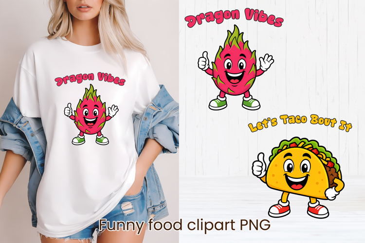 Funny food and fruit character clipart PNG design