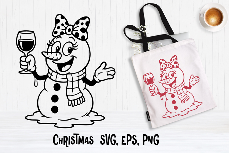 Christmas snowman SVG design | Christmas silhouette SVG